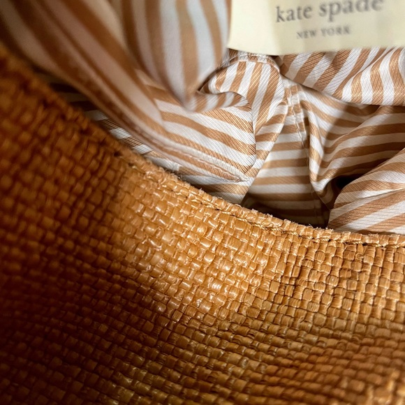 Kate Spade ♠️ white leather and burlap shoulder bag - Picture 8 of 16